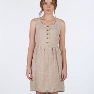 Pyne & Smith Model No. 25 Sleeveless Dress in Mushroom Stripe